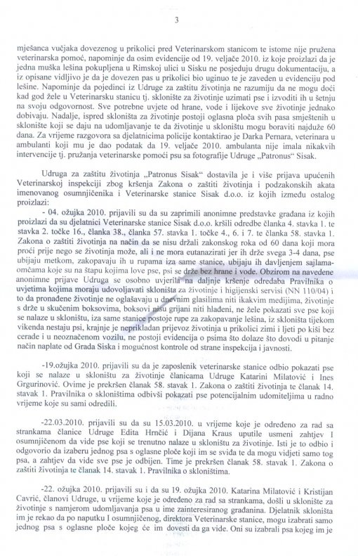 Zahtjev za reviziju rje�enja o odobrenju rada skloni�ta Veterinarske stanice Sisak 3 [ 326.98 Kb ]