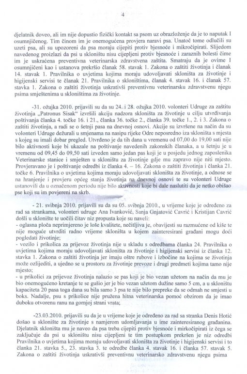 Zahtjev za reviziju rje�enja o odobrenju rada skloni�ta Veterinarske stanice Sisak 4 [ 328.81 Kb ]